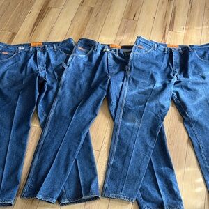 Wrangler Men's Flame Resistant Relaxed Fit Denim Jeans Lot - 44x36 - Big & Tall
